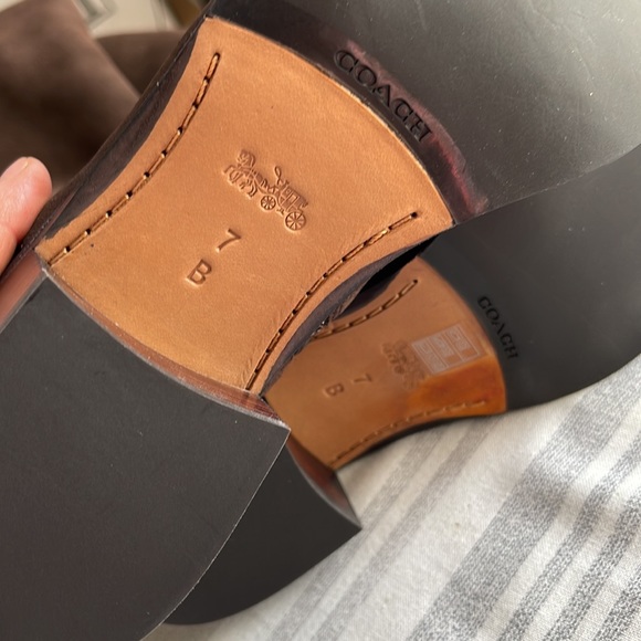 BRAND NEW COACH “LUCIA” CHESTNUT BROWN SUEDE “OVER THE KNEE” boots Sz 7 GORGEOUS - Picture 10 of 14